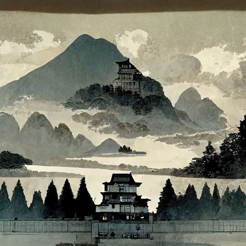 Geïllustreerde Chinese landschap