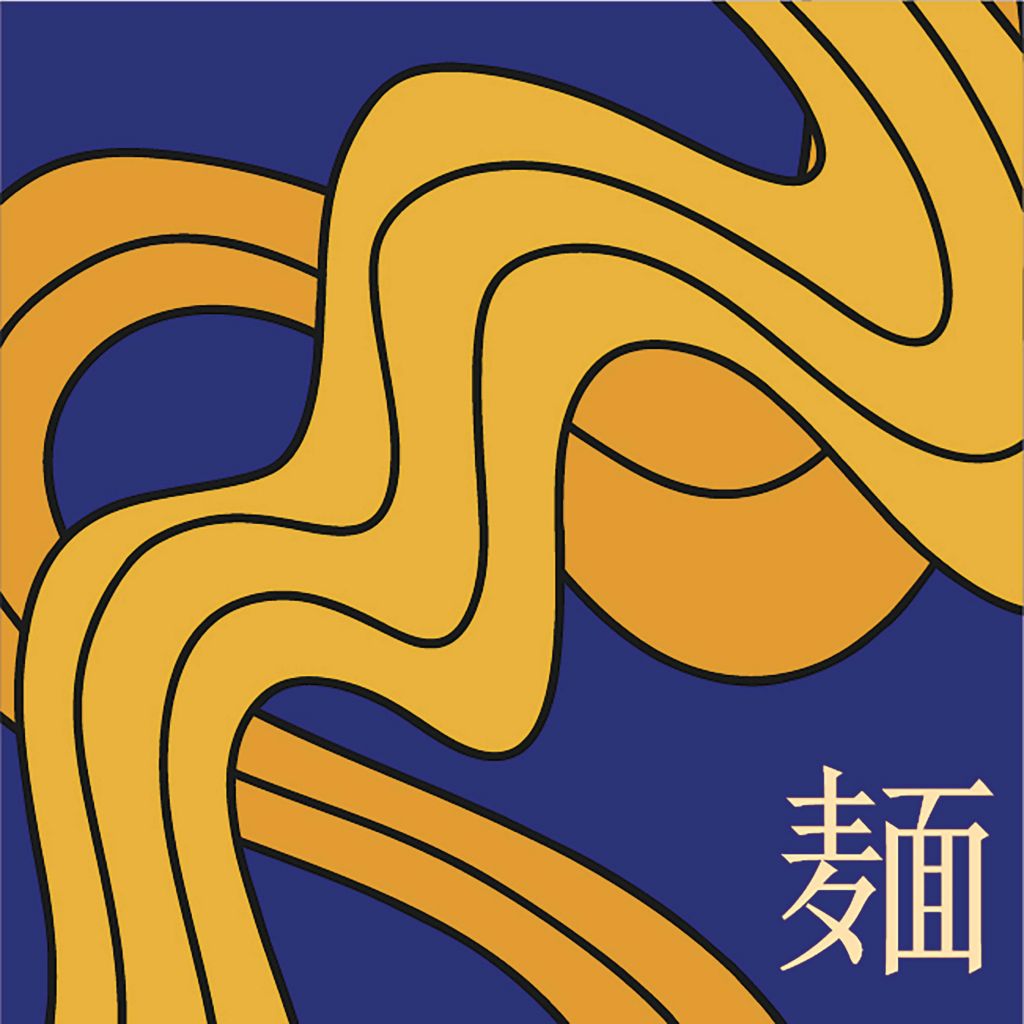 Geïllustreerde close-up noedels