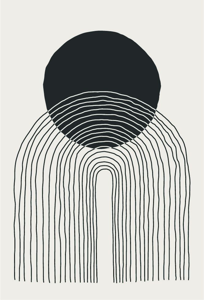 Gebogen lijnen en cirkel