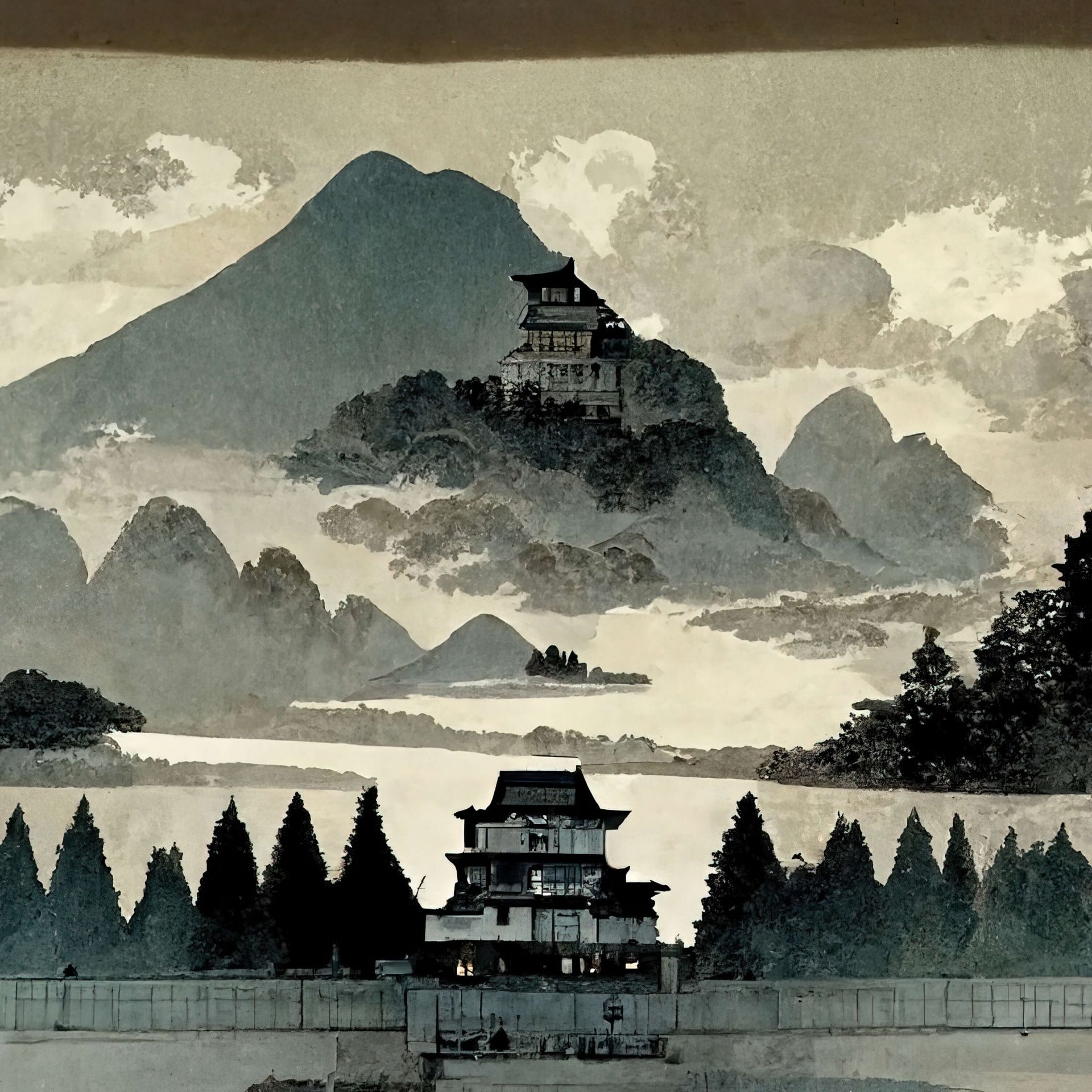 Geïllustreerde Chinese landschap