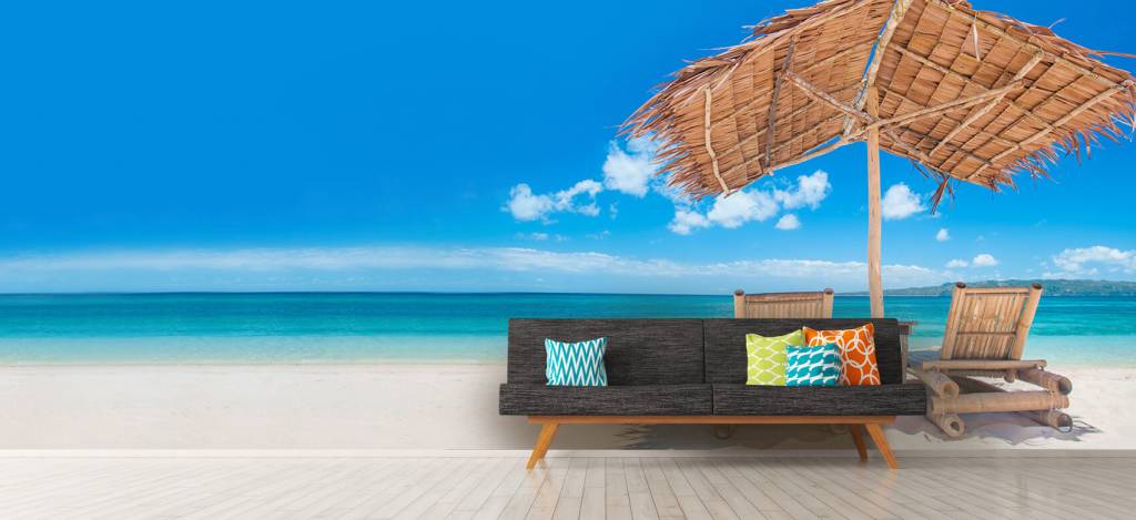 Beach Wallpaper - Ligstoelen op het strand - Woonkamer 7