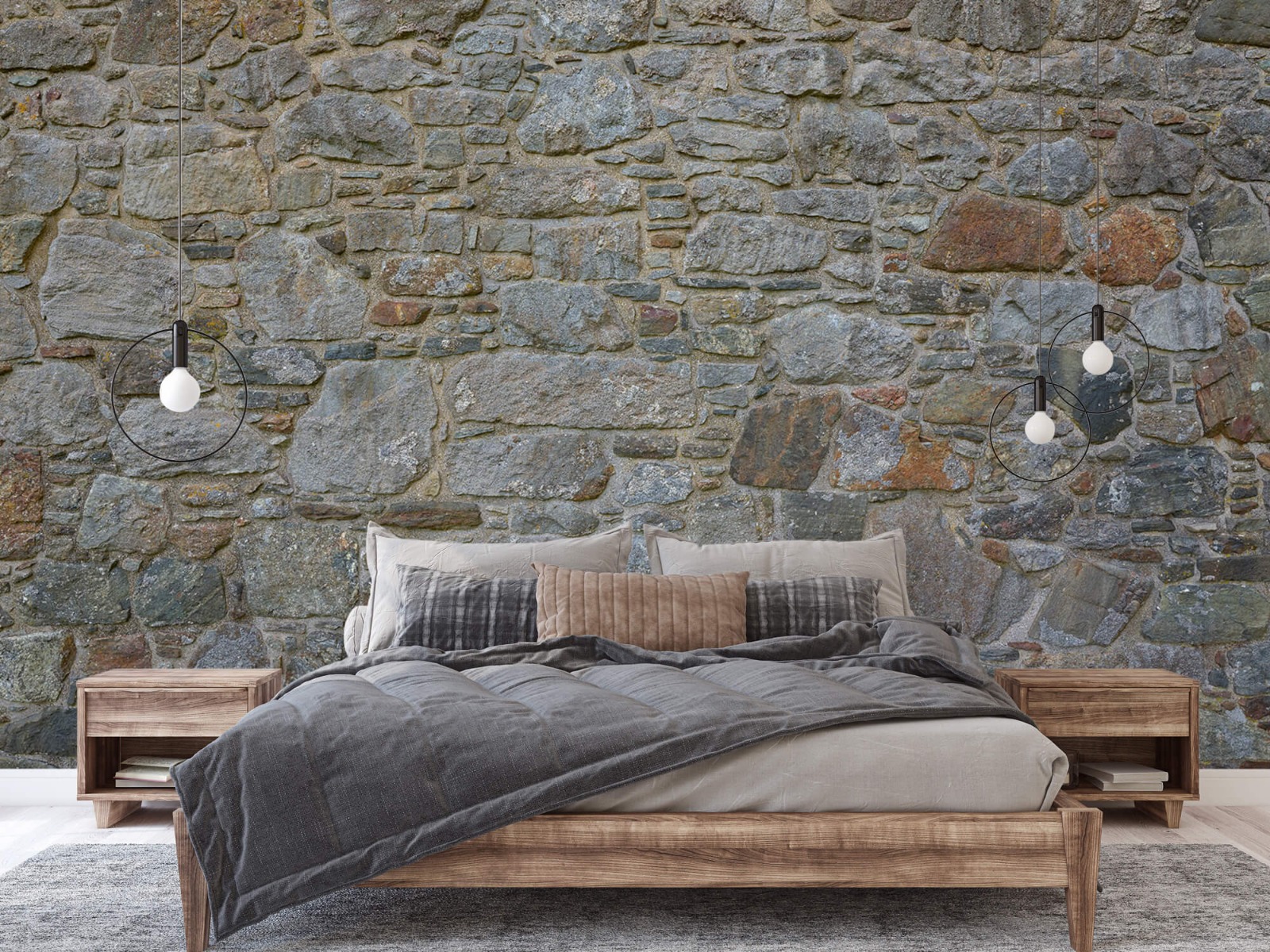 Steen behang - Middeleeuwse stenen muur - Slaapkamer 2