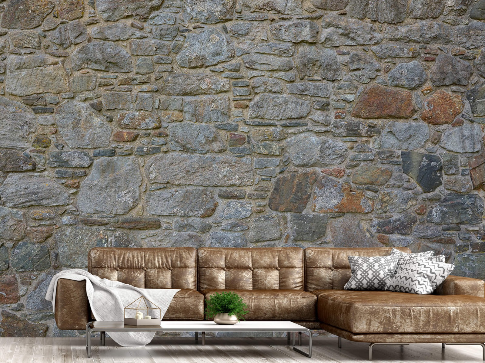 Steen behang - Middeleeuwse stenen muur - Slaapkamer 15
