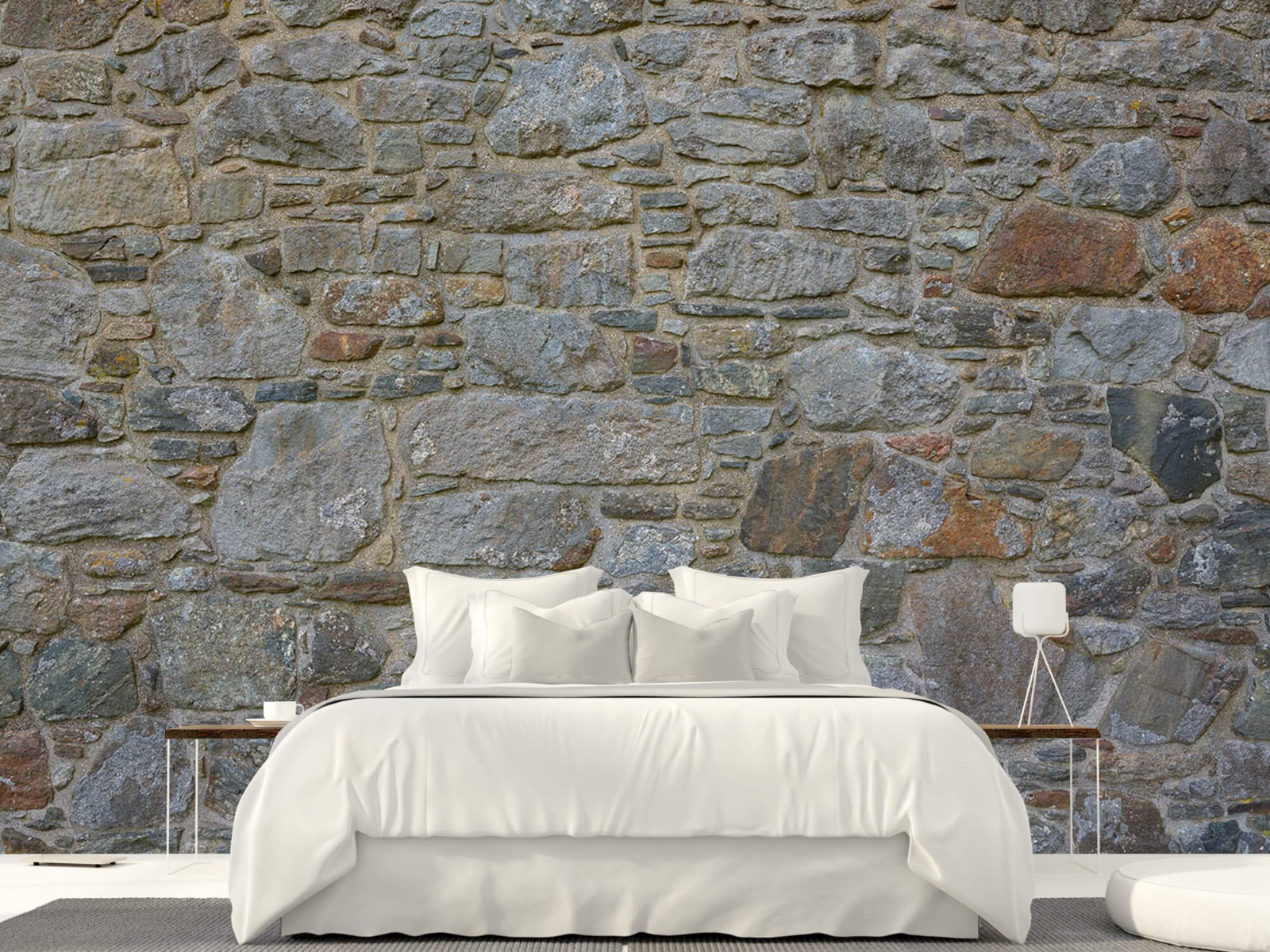 Steen behang - Middeleeuwse stenen muur - Slaapkamer 23